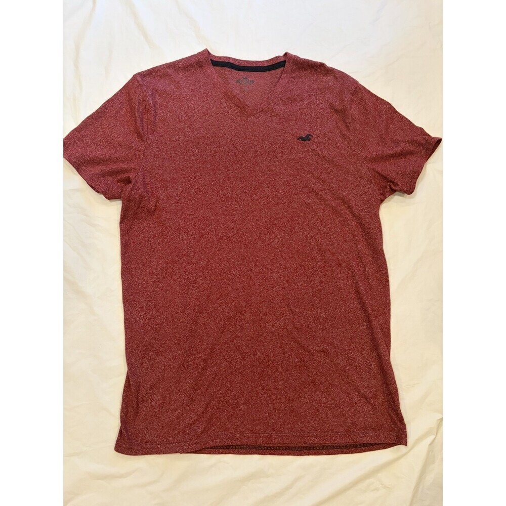 Hollister V-Neck T-Shirt Men's Size L Maroon